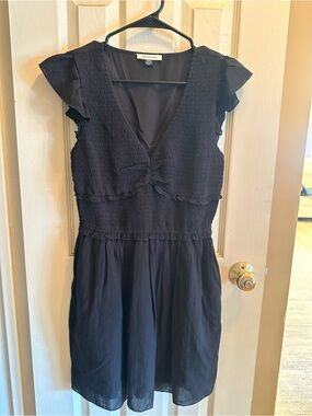 American Eagle Outfitters Black Mini Dress with V-Neck